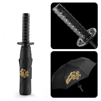 Чадър за мъже, ръчно управление, трикратен самурайски 8-кост, подарък за творческа личност, аниме, сгъваем чадър