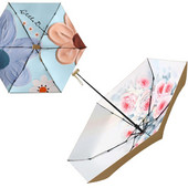 Džepni kišobran Mini kišobrani Ženski 6 sklopivi kompaktni suncobran Mali anti UV zaštita Paraguas Prijenosni za darove na putovanju