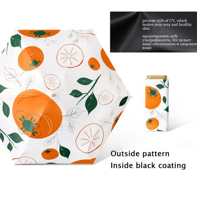 Džepni kišobran Mini kišobrani Ženski 6 sklopivi kompaktni suncobran Mali anti UV zaštita Paraguas Prijenosni za darove na putovanju