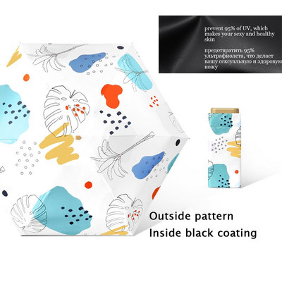 Džepni kišobran Mini kišobrani Ženski 6 sklopivi kompaktni suncobran Mali anti UV zaštita Paraguas Prijenosni za darove na putovanju