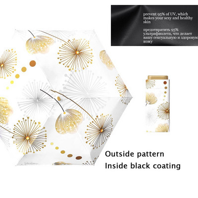 Džepni kišobran Mini kišobrani Ženski 6 sklopivi kompaktni suncobran Mali anti UV zaštita Paraguas Prijenosni za darove na putovanju