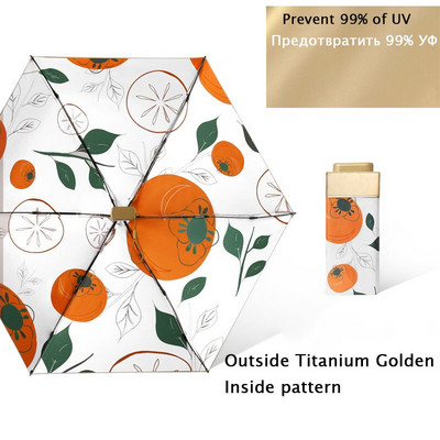 Džepni kišobran Mini kišobrani Ženski 6 sklopivi kompaktni suncobran Mali anti UV zaštita Paraguas Prijenosni za darove na putovanju