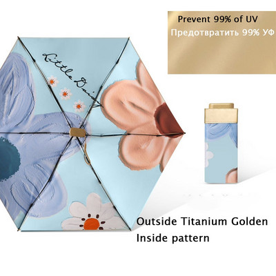 Džepni kišobran Mini kišobrani Ženski 6 sklopivi kompaktni suncobran Mali anti UV zaštita Paraguas Prijenosni za darove na putovanju