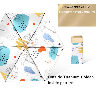 Džepni kišobran Mini kišobrani Ženski 6 sklopivi kompaktni suncobran Mali anti UV zaštita Paraguas Prijenosni za darove na putovanju