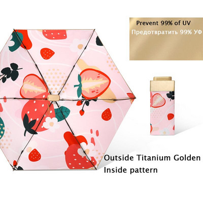Džepni kišobran Mini kišobrani Ženski 6 sklopivi kompaktni suncobran Mali anti UV zaštita Paraguas Prijenosni za darove na putovanju
