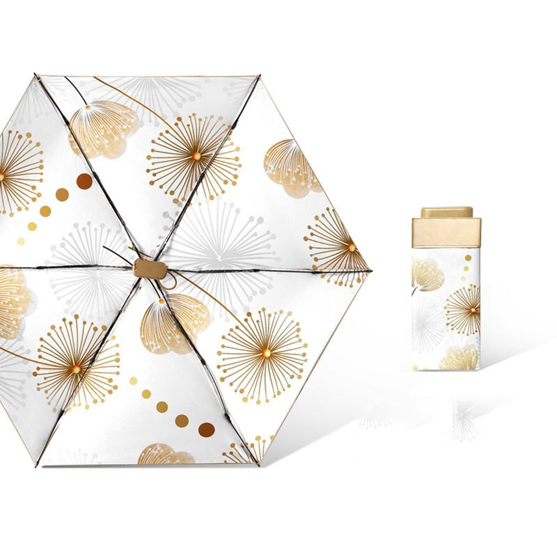 Džepni kišobran Mini kišobrani Ženski 6 sklopivi kompaktni suncobran Mali anti UV zaštita Paraguas Prijenosni za darove na putovanju