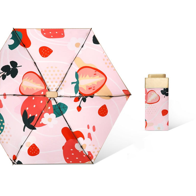 Džepni kišobran Mini kišobrani Ženski 6 sklopivi kompaktni suncobran Mali anti UV zaštita Paraguas Prijenosni za darove na putovanju