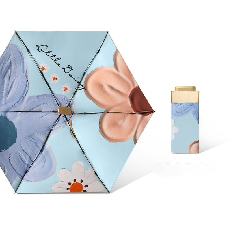 Džepni kišobran Mini kišobrani Ženski 6 sklopivi kompaktni suncobran Mali anti UV zaštita Paraguas Prijenosni za darove na putovanju