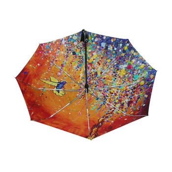 Творчески цветен чадър колибри Anti-uv Слънцезащитен чадър Bird 3 Сгъваем подарък Слънчеви дъждовни чадъри за жени
