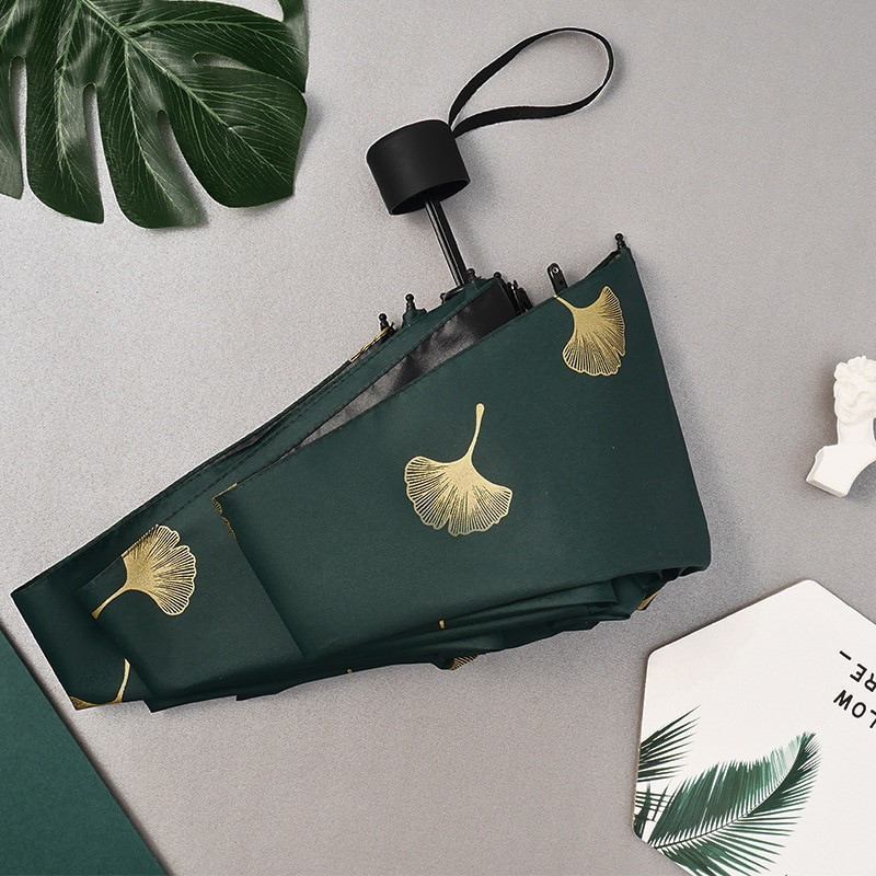 Umbrele automate YADA Fashion Ginkgo Biloba Umbrele pliabile cu frunze ploioase rezistente la vant pentru femei umbrela de soare UV Leaf Paraguas YD213