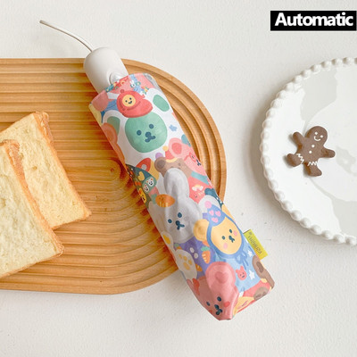 Roztomilý kreslený detský dáždnik, vetruodolný dámsky dáždnik, skladací automatický detský darčekový dáždnik, dámsky daždivý slnečný slnečník