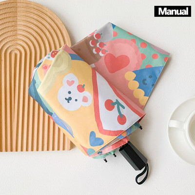 Roztomilý kreslený detský dáždnik, vetruodolný dámsky dáždnik, skladací automatický detský darčekový dáždnik, dámsky daždivý slnečný slnečník