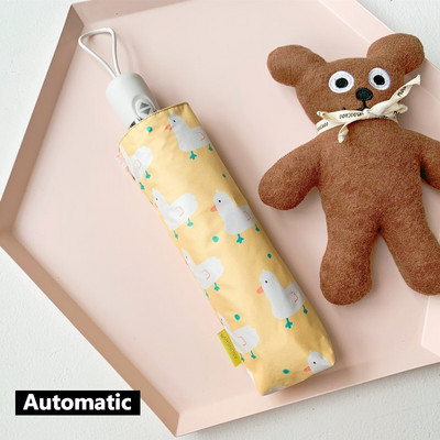 Roztomilý kreslený detský dáždnik, vetruodolný dámsky dáždnik, skladací automatický detský darčekový dáždnik, dámsky daždivý slnečný slnečník