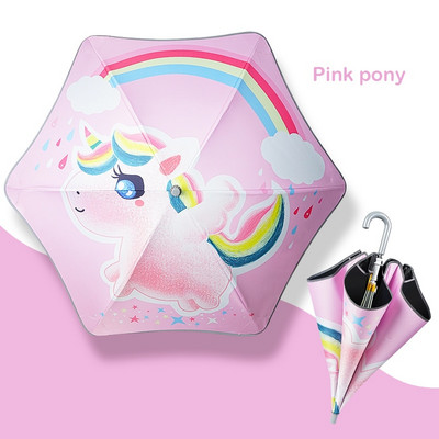 2021 Doprava zadarmo Detský dáždnik s bezpečnostným filetom, kreslený zvierací opaľovací krém, dlhý dáždnik pre chlapcov a dievčatá, darčekový detský dáždnik