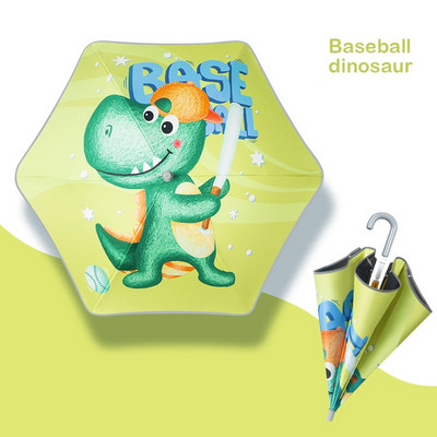 2021 Doprava zadarmo Detský dáždnik s bezpečnostným filetom, kreslený zvierací opaľovací krém, dlhý dáždnik pre chlapcov a dievčatá, darčekový detský dáždnik