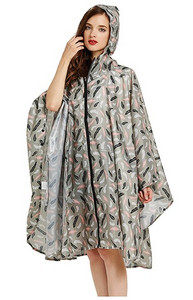 Dámsky štýlový nepremokavý pršiplášť s farebnou potlačou, kapucňou a zipsom