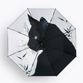 Umbrelă pliabilă înveliș negru pisică umbrele de soare ploaie femei prințesă umbrelă de protecție solară anti-UV Băieți Paraguas fete Guarda Chuva