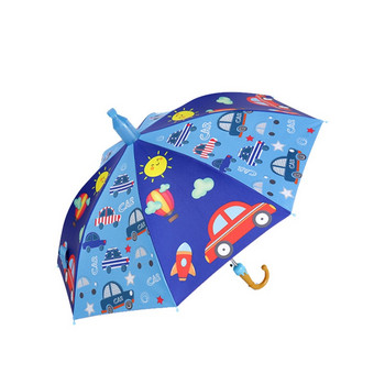 Παιδική ομπρέλα αντιανεμική φορητή πτυσσόμενη μακριά λαβή Μαύρο καουτσούκ Νηπιαγωγείο Μαθητές Ομπρέλα βροχής Ομπρέλα ομπρέλας
