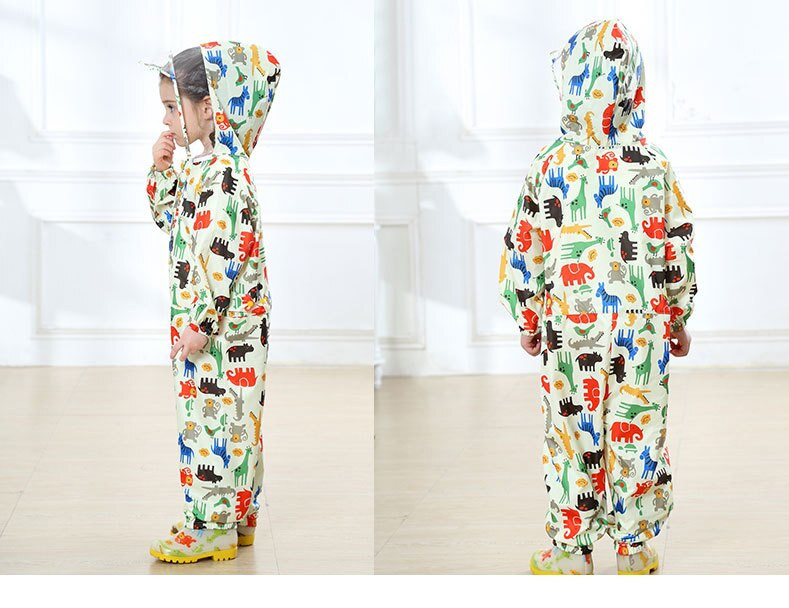 Detský pršiplášť, nepriepustný pršiplášť s kapucňou, nepremokavé pršiplášte pre deti, ružovo-modré pončo pre chlapcov a dievčatá, pršiplášť, overal