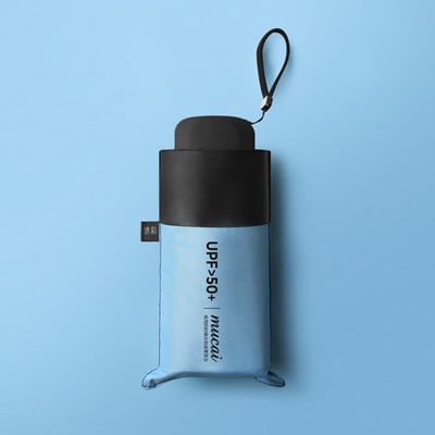 Vreckový mini dáždnik, dáždnik, dámske farby, plochý, päťfarebný, skladací, slnečník, dámsky, prenosný, slnečník, opaľovací krém, dievčenský, UPF50+