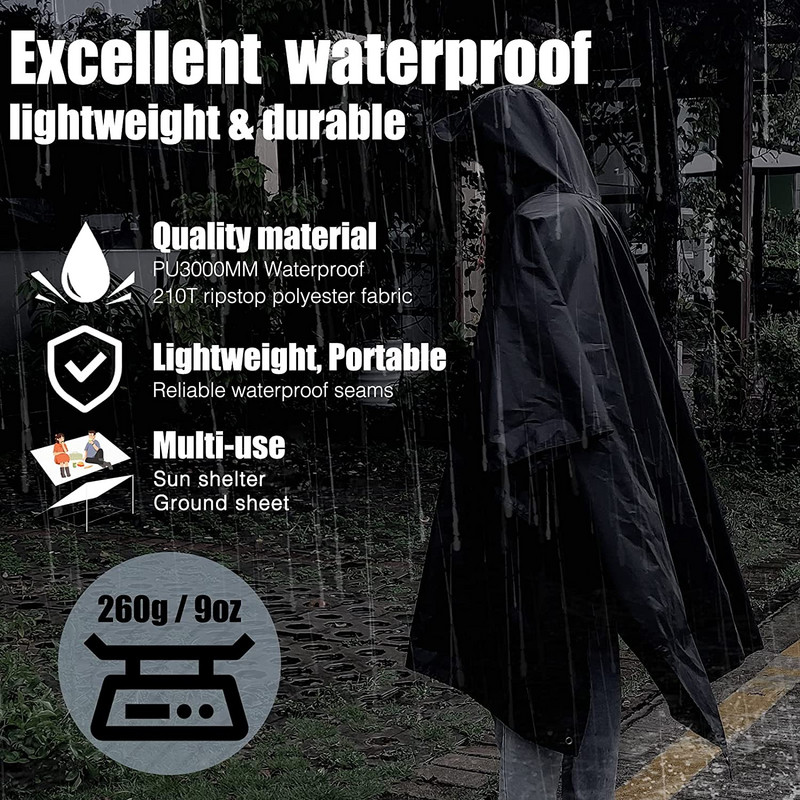 3 v 1 Vonkajší vojenský nepremokavý pršiplášť Pršiplášť Pánsky pršiplášť Dámsky pršiplášť Markíza z dažďa Motocyklový pršiplášť Poncho Pikniková podložka