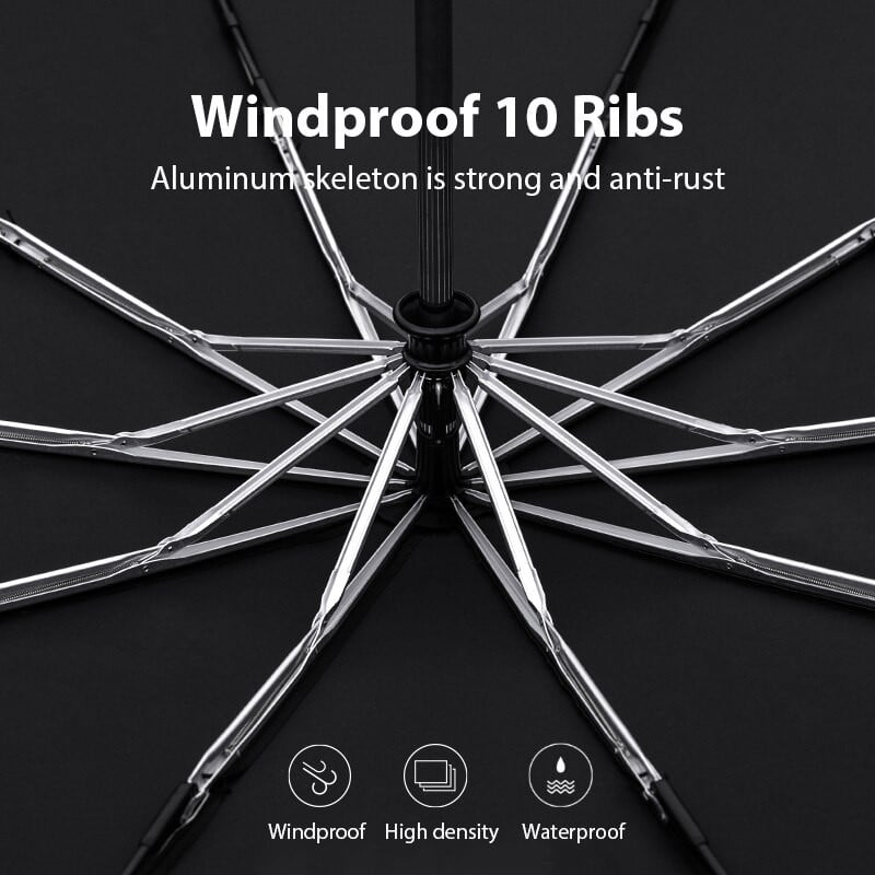 Veľký automatický dáždnik do dažďa, mužský, vetruodolný, 124 cm, veľký obchodný dáždnik, korporátny cestovný golfový vonkajší skladací dáždnik, mužský 10 000 strán
