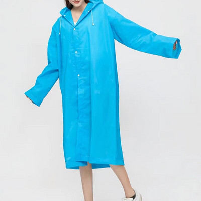 Madingas EVA Unisex lietpaltis daugkartinio naudojimo pastorintas vandeniui atsparus aukštos kokybės moterų vyrų stovyklavimo skaidrus pončo kostiumas suaugusiems