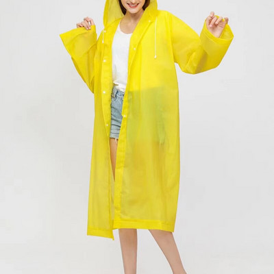 Madingas EVA Unisex lietpaltis daugkartinio naudojimo pastorintas vandeniui atsparus aukštos kokybės moterų vyrų stovyklavimo skaidrus pončo kostiumas suaugusiems