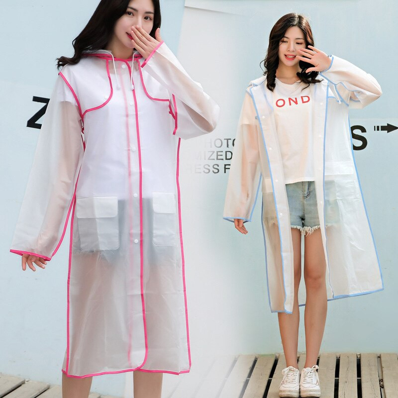 Átlátszó esőruházat, szélálló, vízálló női vízálló esőkabát férfi női esőkabát egyszemélyes kabát környezetbarát utazás