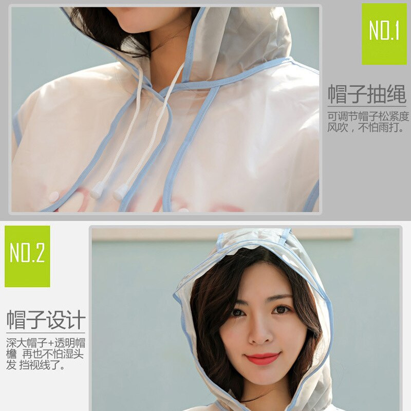 Átlátszó esőruházat, szélálló, vízálló női vízálló esőkabát férfi női esőkabát egyszemélyes kabát környezetbarát utazás