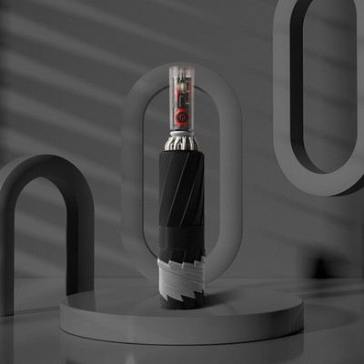 Plne automatický dáždnik s 10 rebrami, reflexný cestovný dáždnik, spätne skladací slnečník a dáždnik proti dažďu na cesty do auta, firemný darček