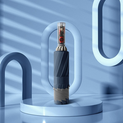 Plne automatický dáždnik s 10 rebrami, reflexný cestovný dáždnik, spätne skladací slnečník a dáždnik proti dažďu na cesty do auta, firemný darček