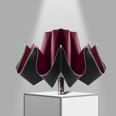 Plne automatický dáždnik s 10 rebrami, reflexný cestovný dáždnik, spätne skladací slnečník a dáždnik proti dažďu na cesty do auta, firemný darček