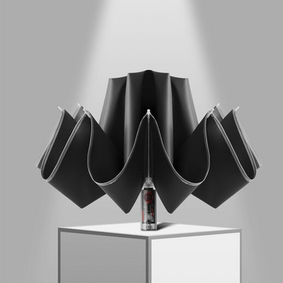 Plne automatický dáždnik s 10 rebrami, reflexný cestovný dáždnik, spätne skladací slnečník a dáždnik proti dažďu na cesty do auta, firemný darček