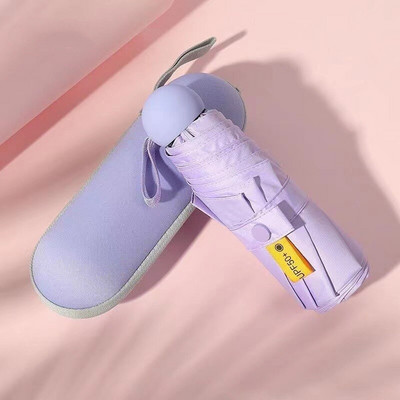 Pocket napernyő esernyő Gyümölcs kapszula mini esernyő nők védelmére Nap UV napernyő összecsukható 5-szeres szuper kis dobozos hordozható