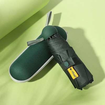 Pocket napernyő esernyő Gyümölcs kapszula mini esernyő nők védelmére Nap UV napernyő összecsukható 5-szeres szuper kis dobozos hordozható