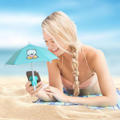 Phone Umbrella Universal Mini Umbrella Stand with Suction Cup Outdoor Mobile Phone Sunshade Umbrella Cover Mount Phone Holder