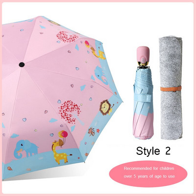Krásny kreslený detský dáždnik, prenosný skladací slnečník, detský kreatívny dizajn, rukoväť, darček pre študentov, chlapcov a dievčatá, dospelých