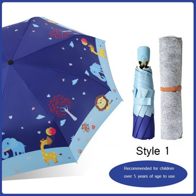 Krásny kreslený detský dáždnik, prenosný skladací slnečník, detský kreatívny dizajn, rukoväť, darček pre študentov, chlapcov a dievčatá, dospelých