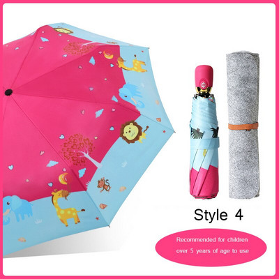 Krásny kreslený detský dáždnik, prenosný skladací slnečník, detský kreatívny dizajn, rukoväť, darček pre študentov, chlapcov a dievčatá, dospelých