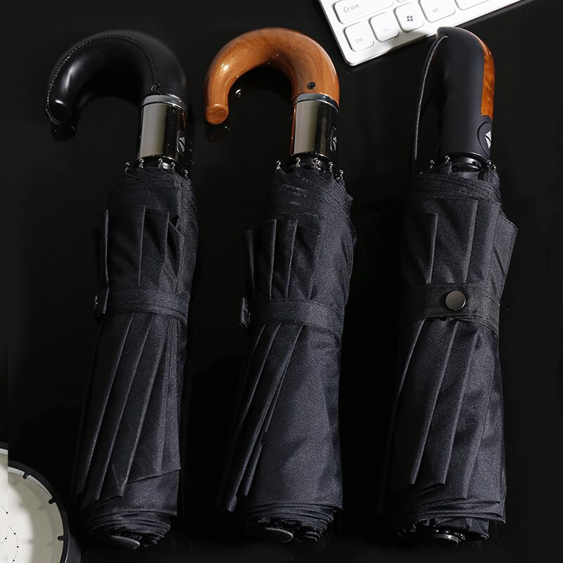 Automatický pánsky dáždnik, dáždnik proti dažďu, dámsky slnečník s UV ochranou, vysoko kvalitný vetruodolný pánsky skladací drevený dáždnik do auta, paraguas Guarda Chuva