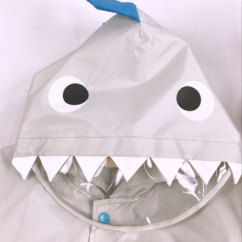Детски дъждобран Пончо Сладко животно Дрехи с форма на акула 3D Стерео Дъждобран Водоустойчив Детски дъждобран за момчета и момичета