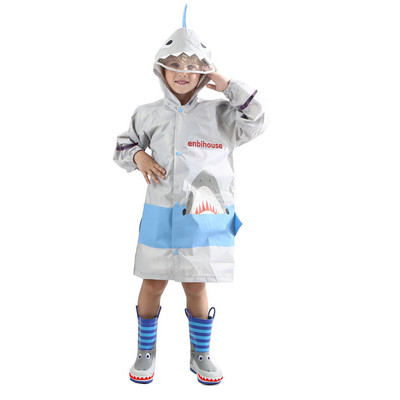 Detský pršiplášť Poncho Roztomilé zvieracie oblečenie v tvare žraloka 3D stereo pršiplášť Nepremokavý detský pršiplášť pre chlapcov a dievčatá