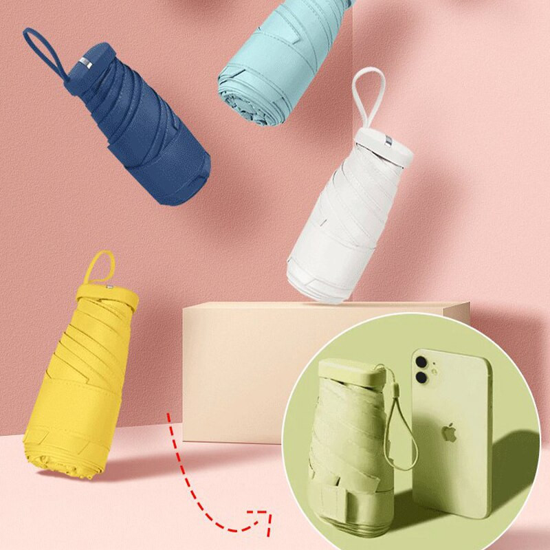 Veľkosť Mini vreckový dámsky dáždnik Mužský ultraľahký dáždnik proti dažďu a slnku Dievčenský anti UV prenosný skladací dáždnik slnečník