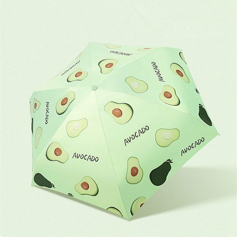 Roztomilý mini päťnásobný dáždnik, ovocná kapsula, slnečník, dámsky slnečník, ochrana pred slnkom, UV ochrana, skladací slnečník