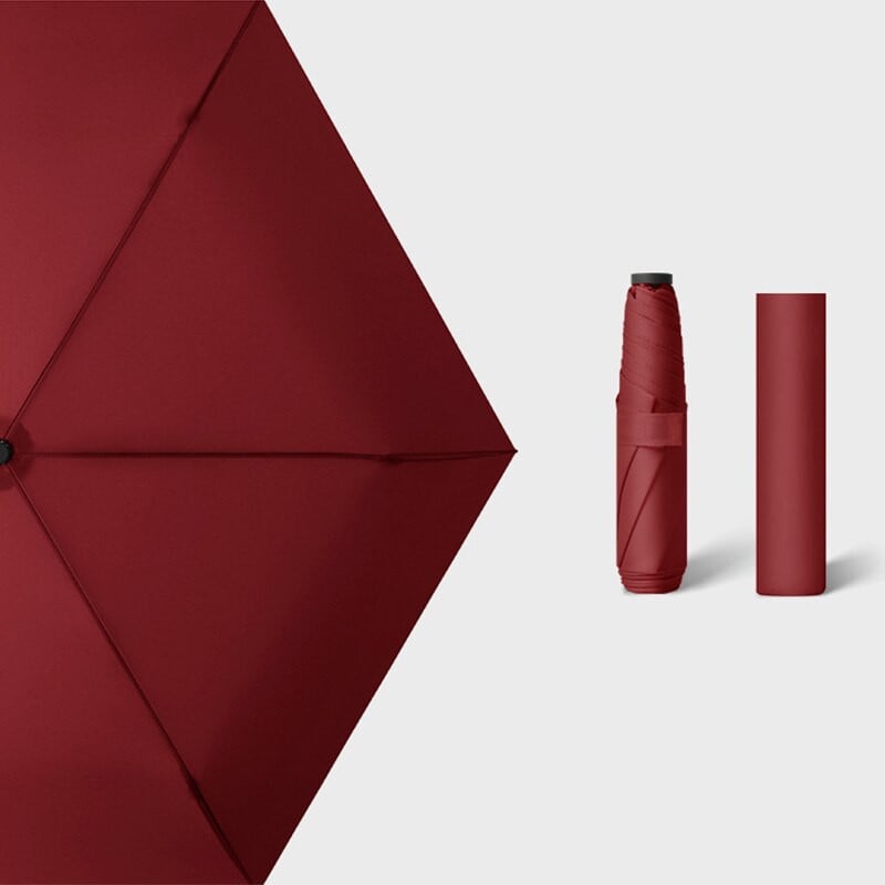 Malý dáždnik, super ľahký dámsky dáždnik, trojnásobne skladací mini slnečník s UV ochranou, prenosný na cesty, 110 g