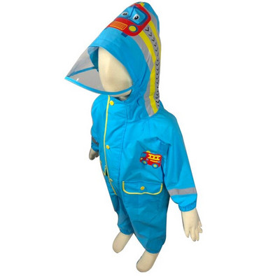 Detský módny nepremokavý overal s kapucňou a kresleným dinosaurom pre deti od 2 do 9 rokov, jednodielny pršiplášť do dažďa pre deti