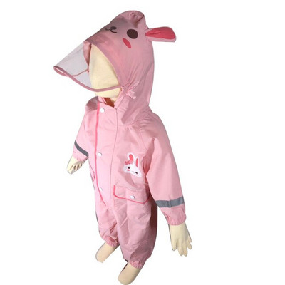 Detský módny nepremokavý overal s kapucňou a kresleným dinosaurom pre deti od 2 do 9 rokov, jednodielny pršiplášť do dažďa pre deti