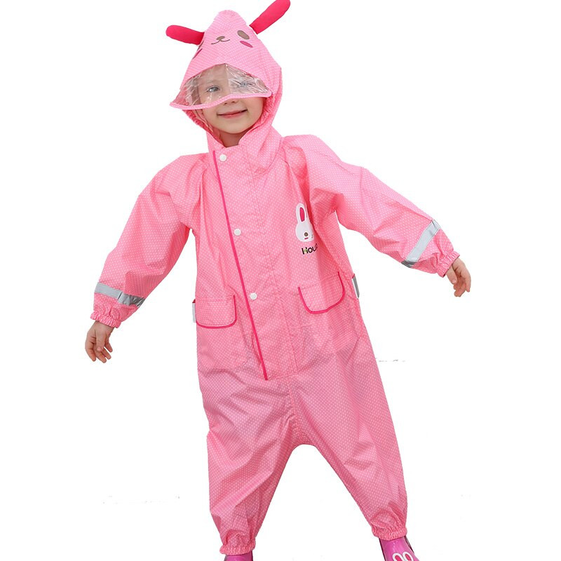 Detský módny nepremokavý overal s kapucňou a kresleným dinosaurom pre deti od 2 do 9 rokov, jednodielny pršiplášť do dažďa pre deti