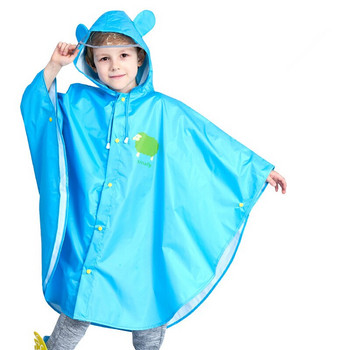 Нов детски дъждобран с анимирани животни Бебешко ветроустойчиво пончо Дъждобран за момчета и момичета Жълт 2-14 годишен дъждобран с чанта